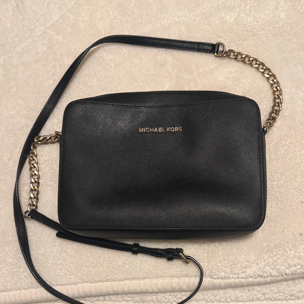 Michael Kors Black and Gold Crossbody Bag